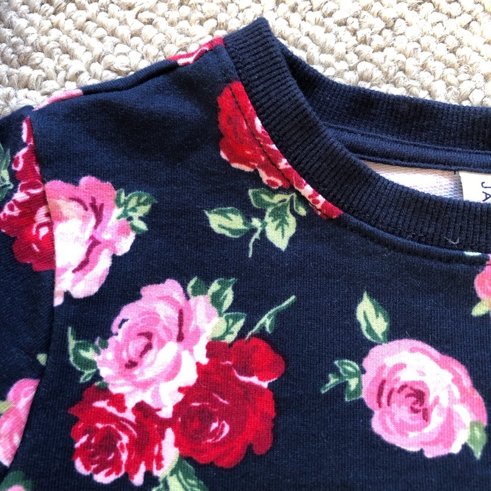 Janie and Jack Girl’s Navy Rose Sweatshirt - Picture 4 of 7